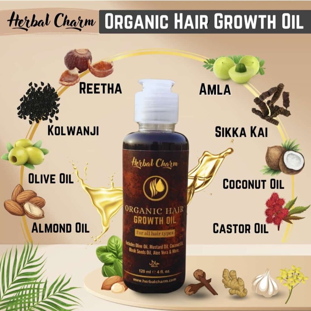 Organic Hair Growth Oil | Stops Hair Fall | Herbal Charm